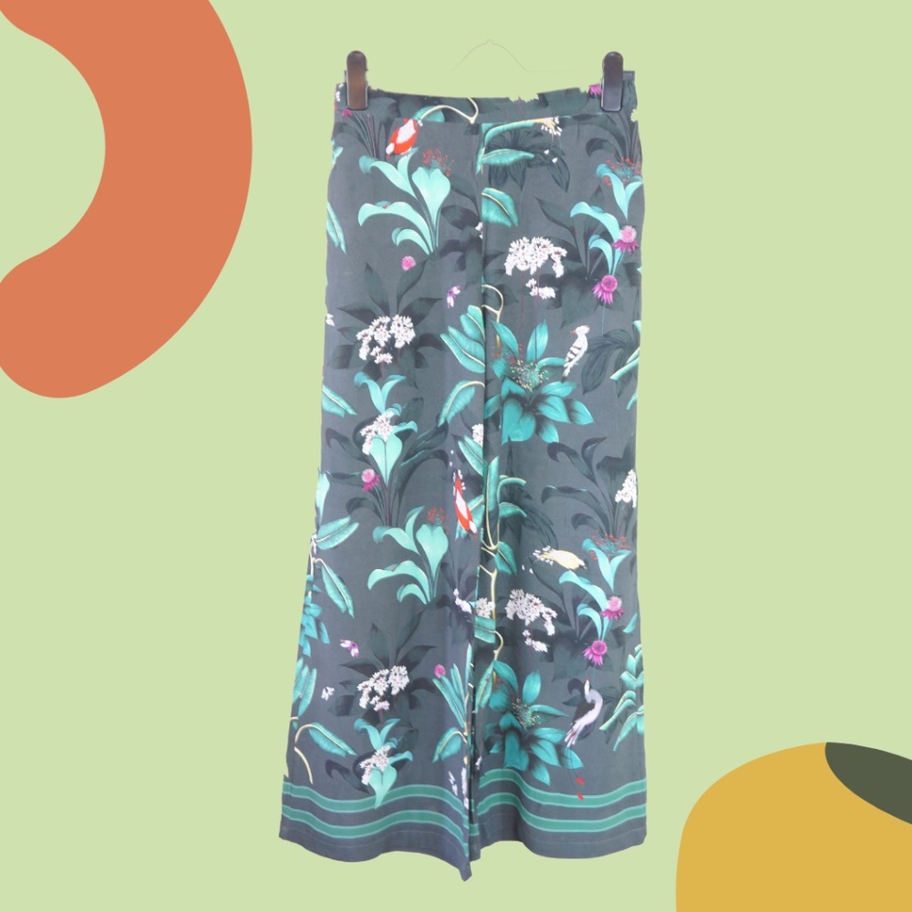 H&M x Anna Glover Floral Casual Wide Leg Pants